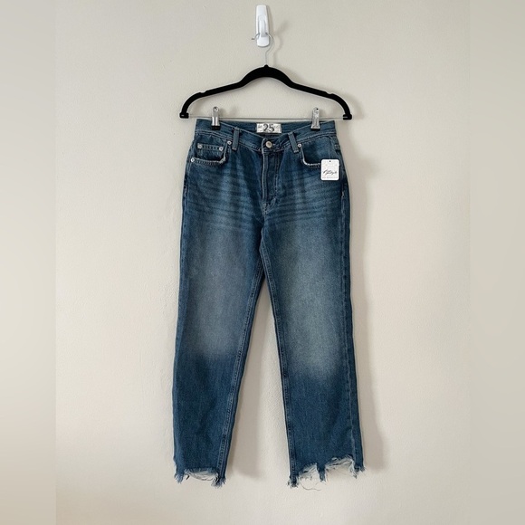 NWT FREE PEOPLE Maggie Mid Rise Straight Jeans Size 25 - Picture 6 of 7